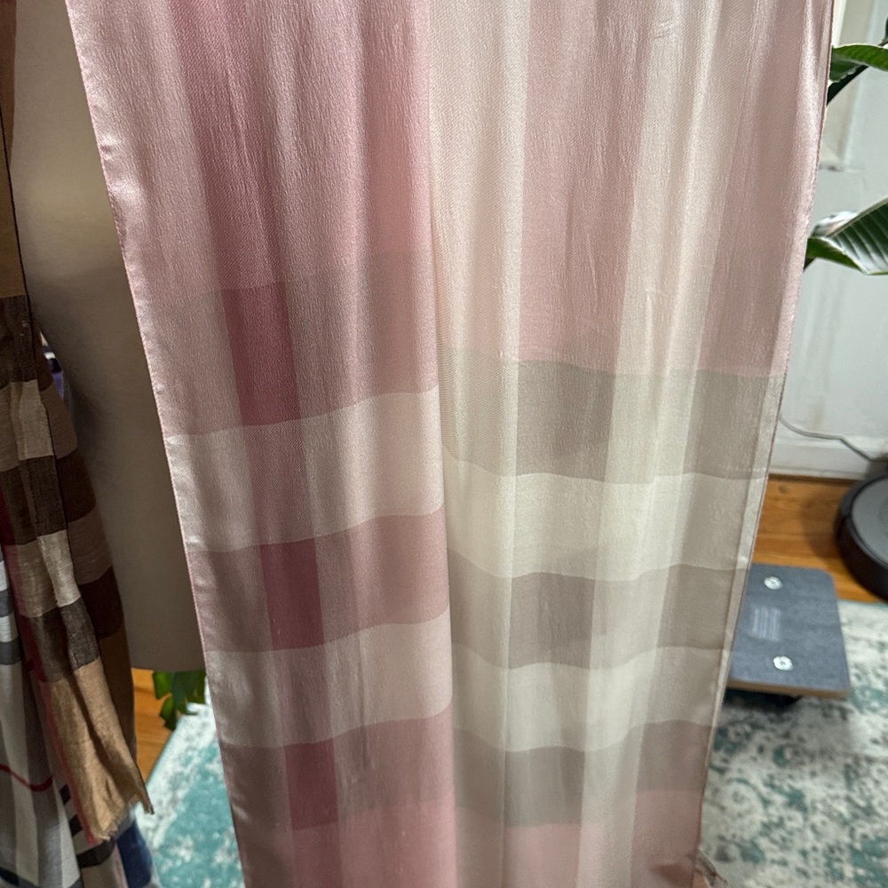 Burberry Silk Pink Scarf - Size: 190x70cm